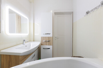 modern bathroom room with toilet and washing machine