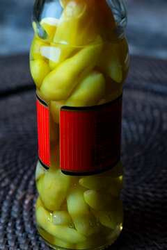 Close up of pepper sauce and vinegar. 