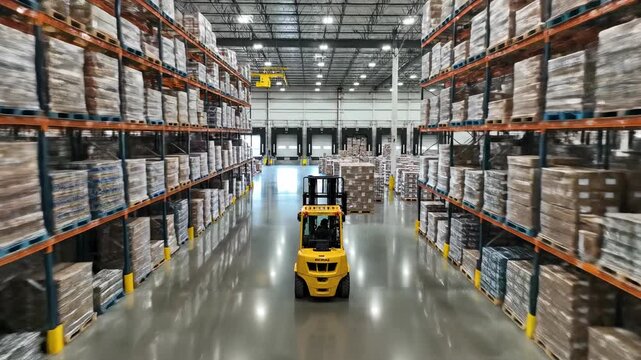 forklift in warehouse