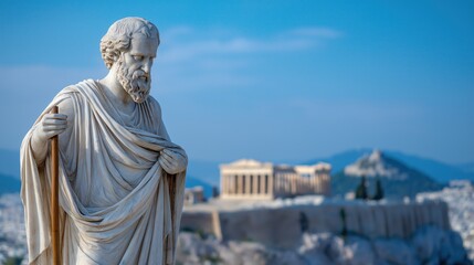 Fototapeta premium Philosophical Reflection: Socrates in Athens Background