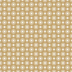 Vector Golden Eight-Pointed Arabic Star Tile Ornament Seamless Pattern. Islamic Desig.