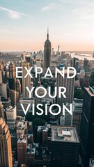 Obraz premium A motivational image showing a city skyline inspiring expansion of vision