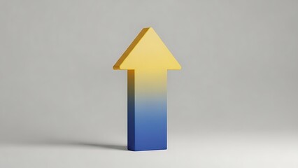 3D Rendering of a Rising Arrow with Gradient Colors Symbolizing Economic Growth