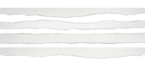 Torn paper strips on transparent background for design and decoration