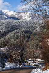 Beautiful landscape in Sirente Velino Park in winter