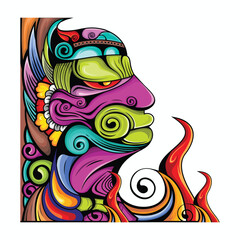 Abstract art characters vector design and illustration modern color