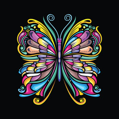 Butterfly vector art colorful design concept
