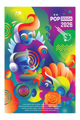 Pop art poster design music festival