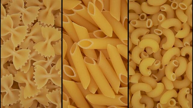 Pasta cyclical background. Macaron. Food. Product made from wheat.