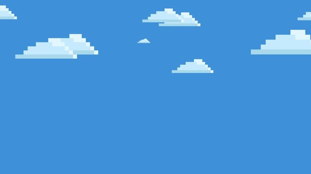 Retro Game cloud pixel art 8 bit animation