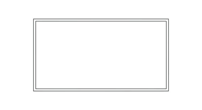 A simple rectangular frame with a thin black border against a stark white background creating a minimalist silhouette high quality professional