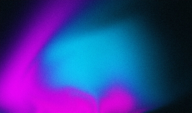 Dark cyan magenta gradient abstract backdrop with grainy noise texture for futuristic wide web banner designs
