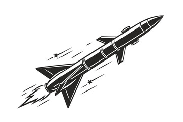 Cruise Missile Launch Silhouette Illustration