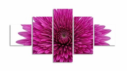 Multi panel pink flower art print