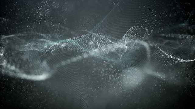 Neural Network Particle Wave, Seamless Loop Animation.