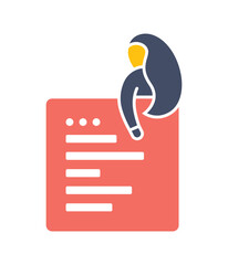 Quirky illustration of a woman figure reaching out from an internet browser window. Concept of digital connection, breaking boundaries, and online exploration in abstract vector art.