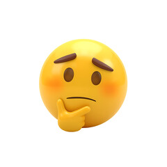 Fototapeta premium Thinking Emoji Face 3D Render