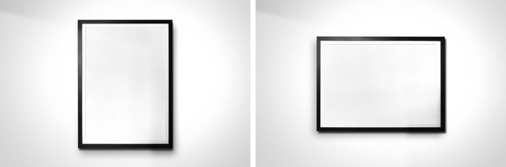 Versatile Photography And Print Template Showcasing Black Frames With Clean Lighting And Space