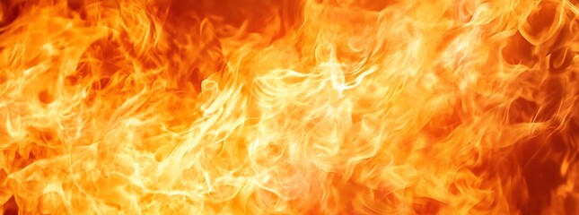 An intense and vibrant display of flames and burning fire