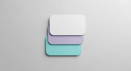 Stacked pastel rounded cards mockup on light background