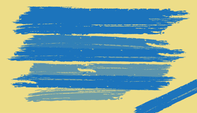 Blue Brush Stroke Banner Background, Hand Painted Abstract Texture Vector. Artistic Abstract Banner