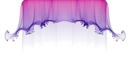 Elegant purple silk curtain drape abstract on white background