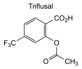 Fototapeta premium Triflusal, chemical structure of triflusal, drug substance