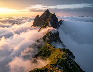 Mountain in the clouds