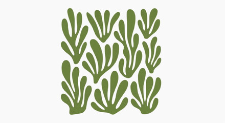 Vector green leafy plant pattern background