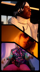 Vertical Split Screens 3 Frames 10