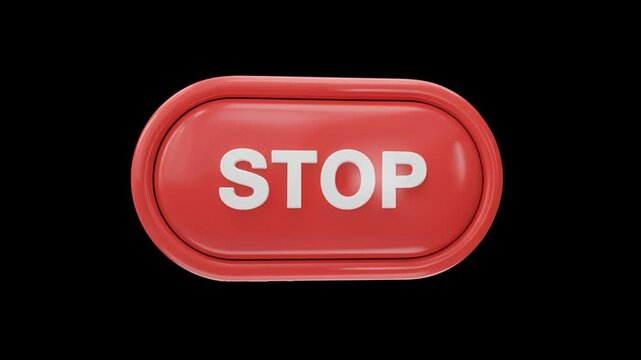 red stop button with white text