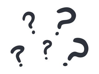 Naklejka premium Confused emotion expression symbol. Ask question mark cartoon