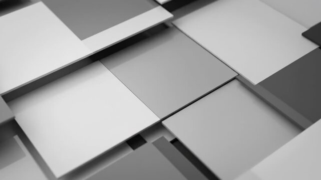 Geometric pattern of gray and white squares layered on top of each other 4k video