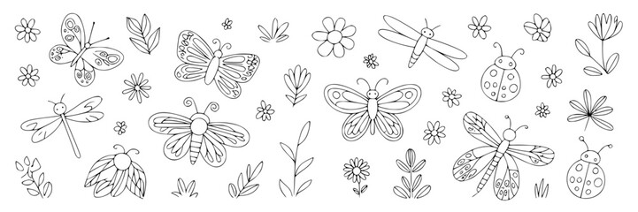 Collection of black and white stylized mountain range icons, vector graphics