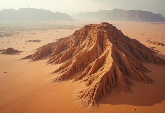 Stunning Yardang Wind-Carved Structures in Desert Setting Capturing Unique Erosion Patterns