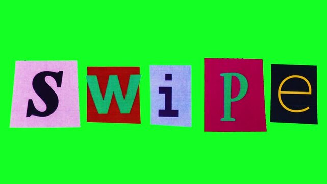 Vibrant Swipe Prompt, Bright Neon Text Invites Interaction, Colorful Letters Encourage Users To Explore Further, Lively Collage With Contrasting Fonts Motivates Audience To Subscribe And Stay Engaged
