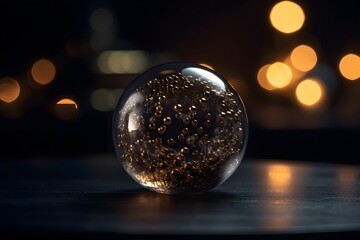 Shimmering Glitter Ornament Ball Isolated on Neutral Backdrop &mdash; Seasonal Decor christmas ball on black background