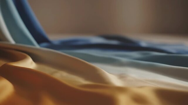 Soft fabric texture with gentle folds and creases in pastel shades 4k video