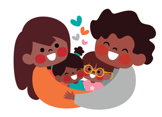 Naklejka premium Cartoon Characters Of A Family