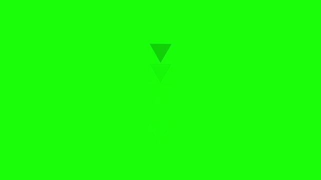 Animated arrows for the overlay video layer swipe down animation. suitable for business, investment, Arrow icon concept arrows up to down. down -directional arrow loop animation. green background 