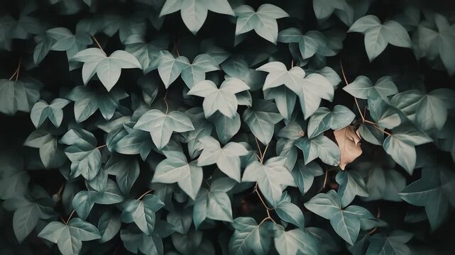 Ivy leaves forming a dense, organic pattern, showcasing resilience, growth, and the serene beauty of nature's botanical elements, perfect for eco friendly designs