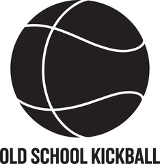 Fototapeta premium Classic kickball illustration in black and white for sports themed designs transparent background