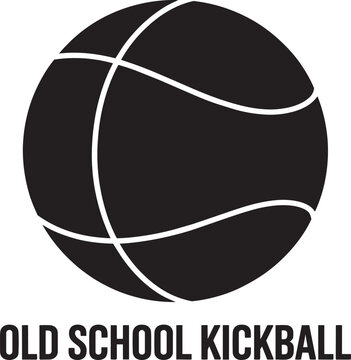 Classic kickball illustration in black and white for sports themed designs transparent background