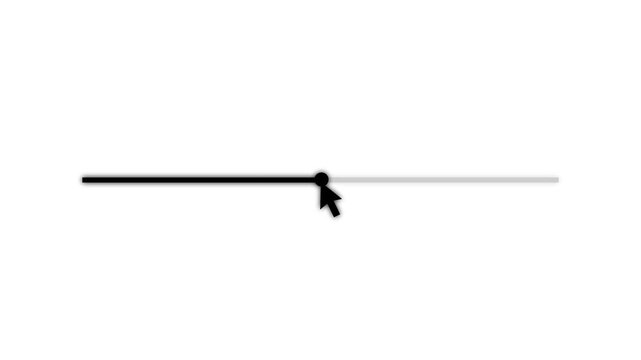 Mouse cursor slide over click volume up button on black Background. Mouse Cursor Clicks Volume Up. Device Screen View of Cursor Sliding Increase Sound to Music Song Track or Video Media Player.