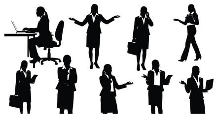 Business professionals engaged in various activities