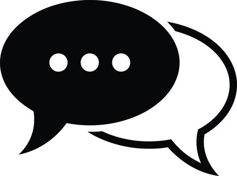 Two overlapping speech bubbles icon representing online conversation and digital communication