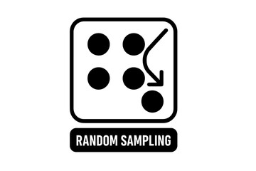 Minimalist graphic symbol for random sampling data collection and statistical research