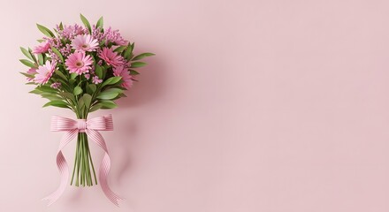 Obraz premium Beautiful pink flowers bouquet for mother's day celebration