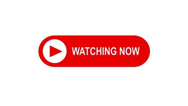 Watch now button animation for video channel. Watch now text reveal animation, social media. Flat Design Watch now. Watch now icon Animation, 4k Watch now Push Buttons. red Watch now icon button.