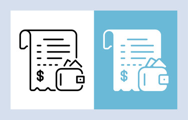 Expense icon representing spending and cost management for finance, accounting, and business applications.